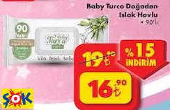 BABY TURCO DOĞADAN ISLAK HAVLU 90'LI